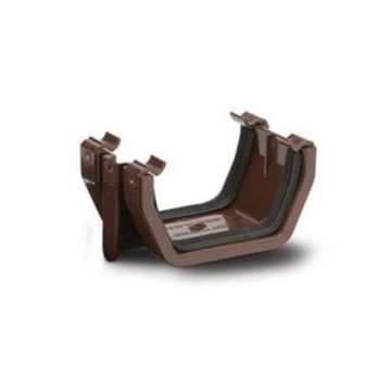 Square line dakgoot koppelstuk bruin