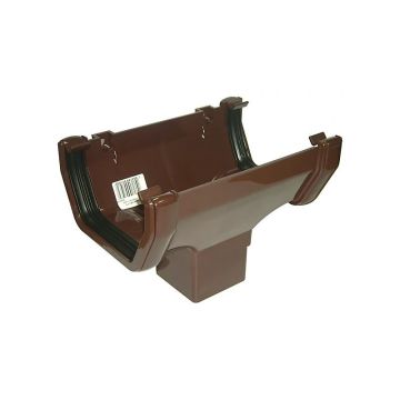 Square line dakgoot-regenpijp connector middenuitloop bruin