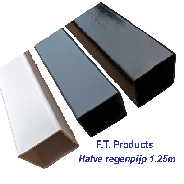 Square line halve regenpijp 1.25m