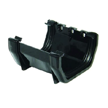 Square line dakgoot koppelstuk zwart