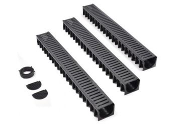 Mufle lijngoot 3 meter kunststof deksel