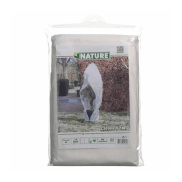 Nature Witte Winterafdekhoes van Vliesdoek met Ritssluiting - 250xØ200cm
