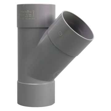 PVC 75 mm T-stuk 45° 3 x LV