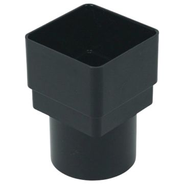 square line vierkante regenpijp koppeling van vierkant naar rond zwart