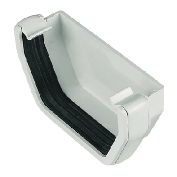 Square Line dakgoot eindkap wit