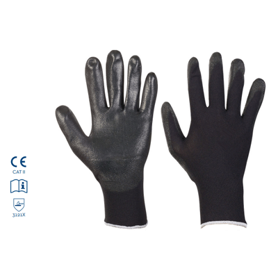 Werkhandschoen Hynex polyester met PU coating maat 8