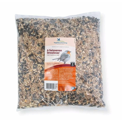Vogelbescherming 4-seizoenen Strooivoer met meelwormen 2.5kg