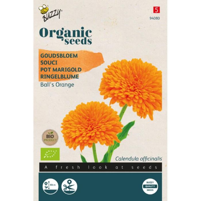 Buzzy® Organic Calendula, Goudsbloem Ball's Orange (BIO)