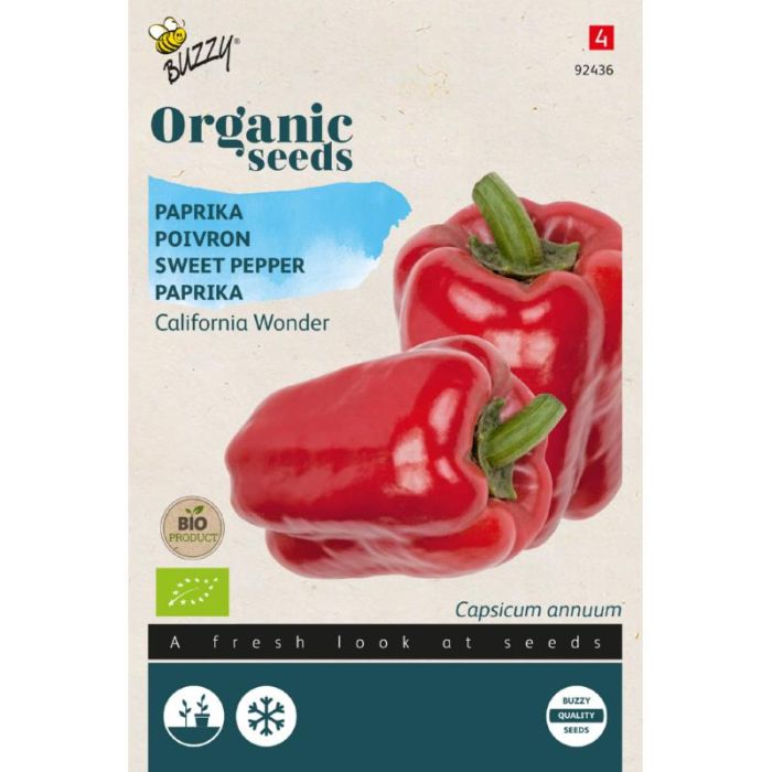 Buzzy® Organic Paprika California Wonder zaden (BIO)
