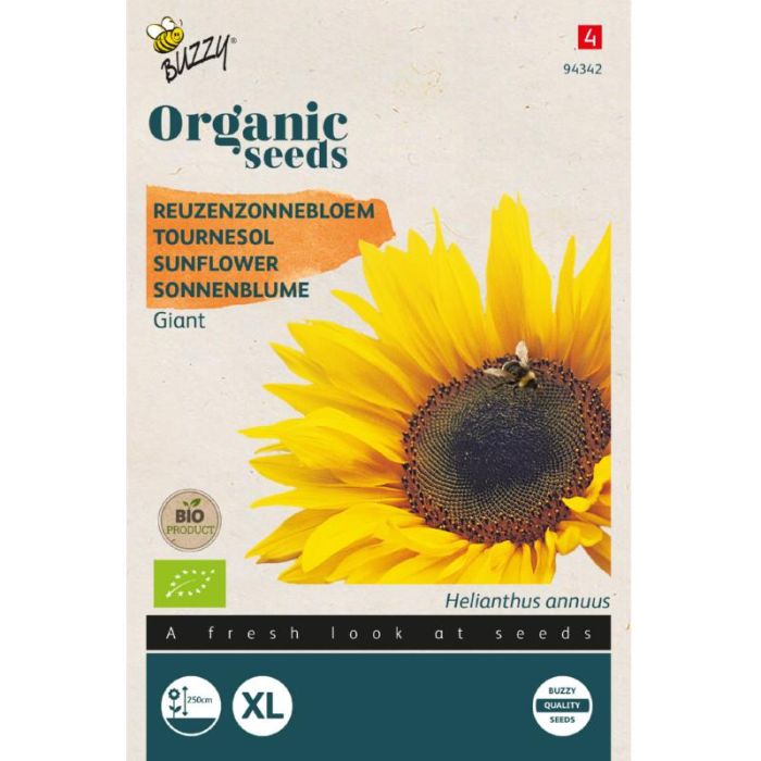Buzzy® Organic Helianthus, Reuzenzonnebloem giganteus (BIO)