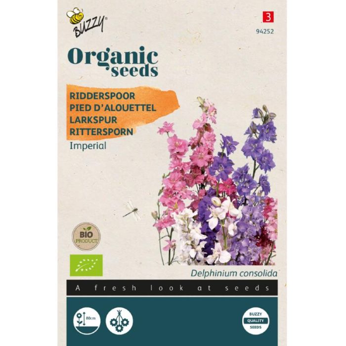 Buzzy® Organic Delphinium, Ridderspoor Imperial (BIO)