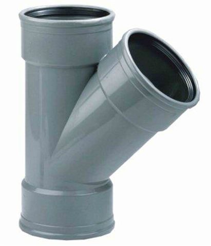 PVC T-stuk 45° 3x manchet met verloop
