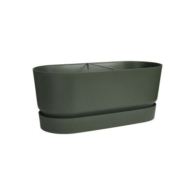 Elho Greenville terrace trough 80 cm wheels bladgroen