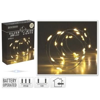 Zilverdraad verlichting 100 led