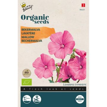 Buzzy® Organic Lavatera, Bekermalva rose/rood (BIO)