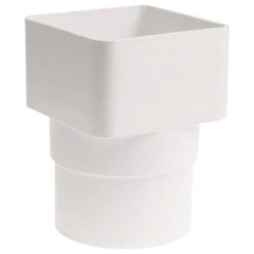 Regenpijp vierkant naar rond koppelstuk wit 65mm GUT97/W