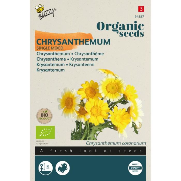 Buzzy Organic Chrysanthemum enkelbloemig gemengd (BIO)