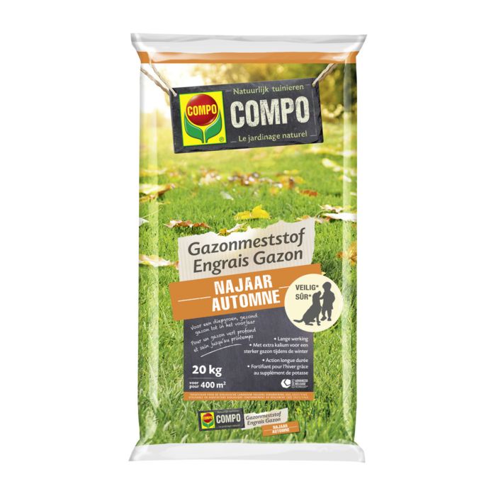 COMPO Gazonmeststof Najaar 20 kg | 400 m² najaarsmest