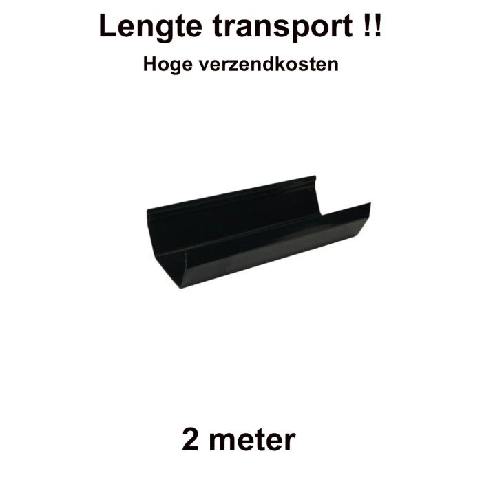 Square line dakgoot zwart 2 meter