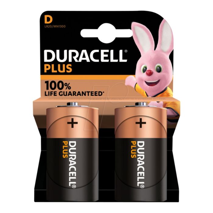 Duracell Plus D alkalinebatterijen 1,5V – 2 stuks