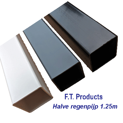 Square line halve regenpijp 1.25m