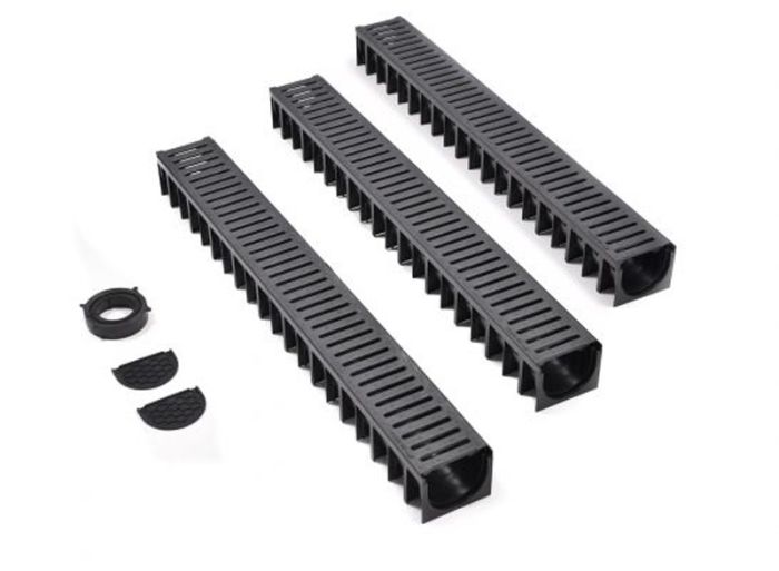 Mufle lijngoot 3 meter kunststof deksel