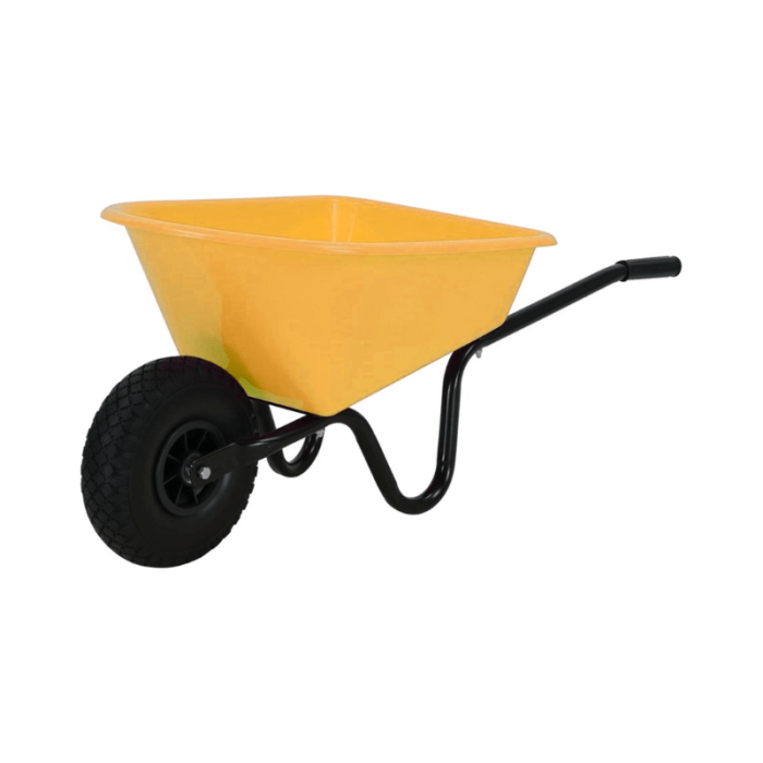 MM Eurotool Metalen Kinderkruiwagen met Kunststof Bak - Geel