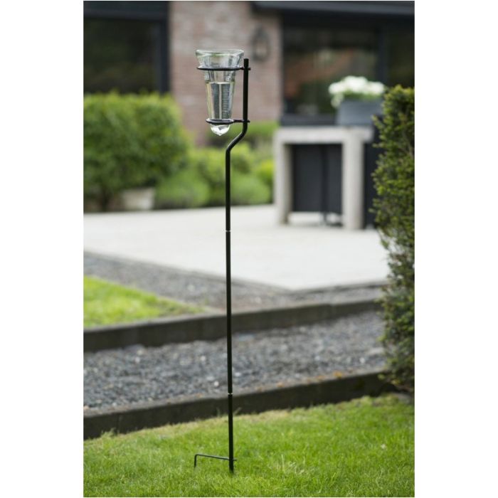 Nature regenmeter incl steel glas 20 x 12 x 130 cm in de tuin