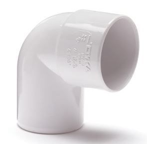 Dyka PVC bocht 90 graden mof/spie 50mm wit