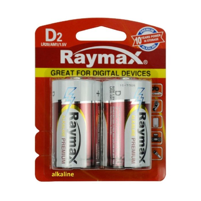 Raymax Ultra Alkaline D-batterijen LR20 1,5V 16800 mAh – 2 stuks