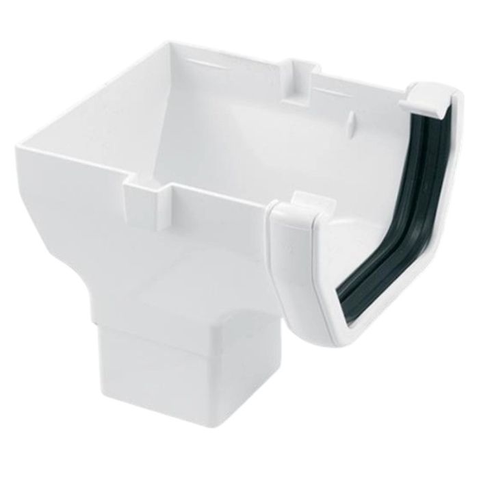 Square line dakgoot einduitloop wit links en rechts