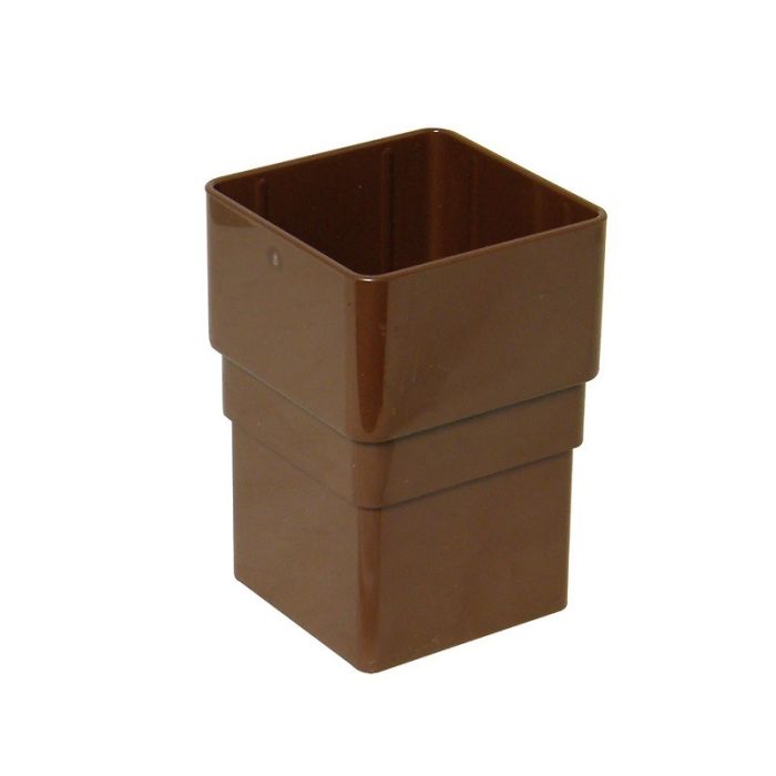 Regenpijp vierkant koppelstuk bruin 65mm