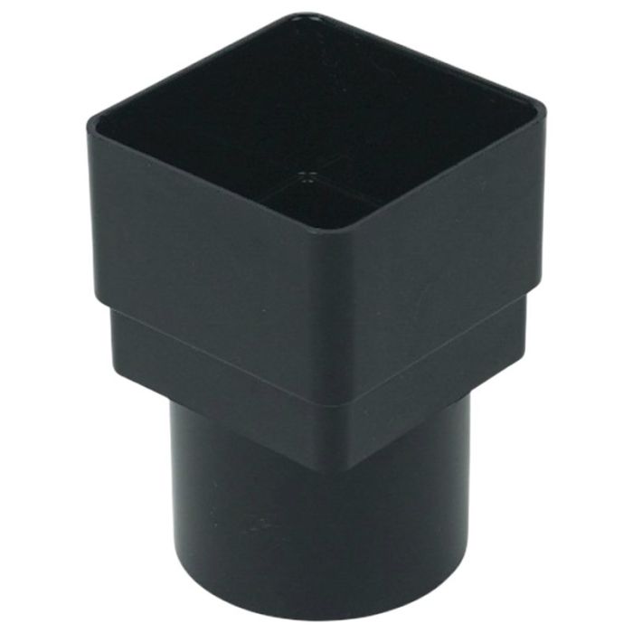 Regenpijp vierkant naar rond koppelstuk zwart 65 mm GUT97/N